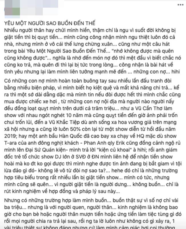Quản lý Noo Phước Thịnh bất ngờ tố Vũ Khắc Tiệp quỵt tiền nhưng vẫn tỏ ra xa hoa vương giả trên mạng xã hội-1