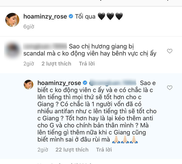 Bị vặn hỏi, Hoà Minzy đã lên tiếng giải thích lý do giữ im lặng giữa lúc Hương Giang gặp biến: Liệu có thuyết phục?-1