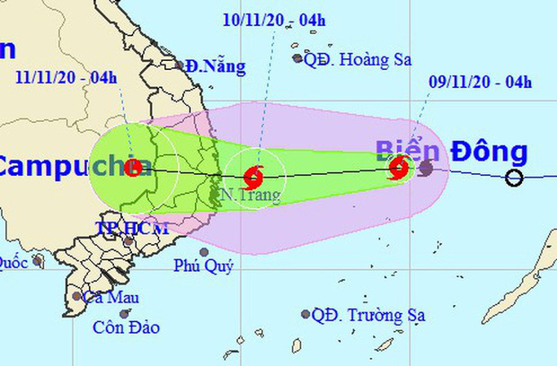 Tin bão khẩn cấp, miền Trung mưa lớn tới 400mm từ trưa nay 9-11-1