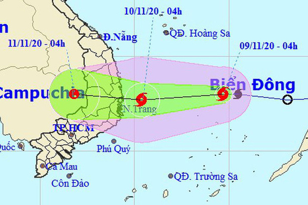 Dự báo thời tiết 10/11: Bão vào đất liền, Nam Trung Bộ mưa tầm tã-2