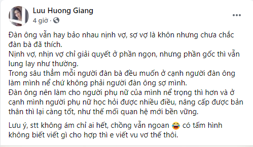 Bị nghi xích mích với Hồ Hoài Anh khi chia sẻ bóng gió”, Lưu Hương Giang chính thức lên tiếng-1