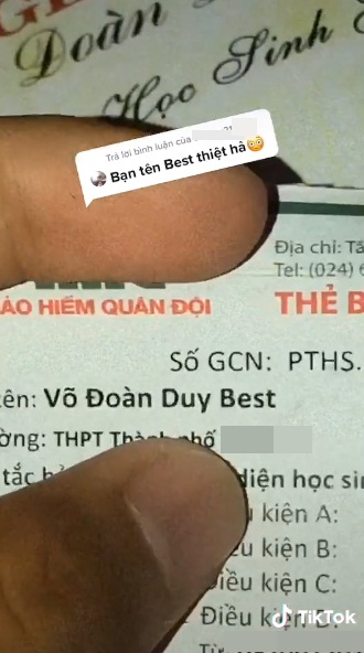 Được bố mẹ đặt cho cái tên siêu độc có ghép cả chữ tiếng Anh, cậu học sinh khổ sở vì suốt ngày bị bạn bè hỏi: Có thật không?-2