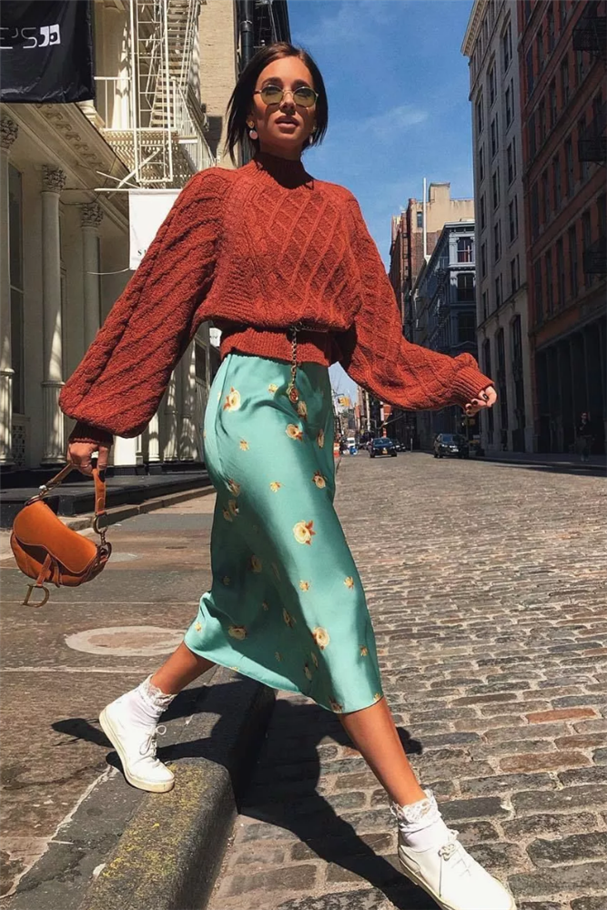 6 cách mix áo len và váy được hội sành mặc chăm áp dụng nhất mùa lạnh-8