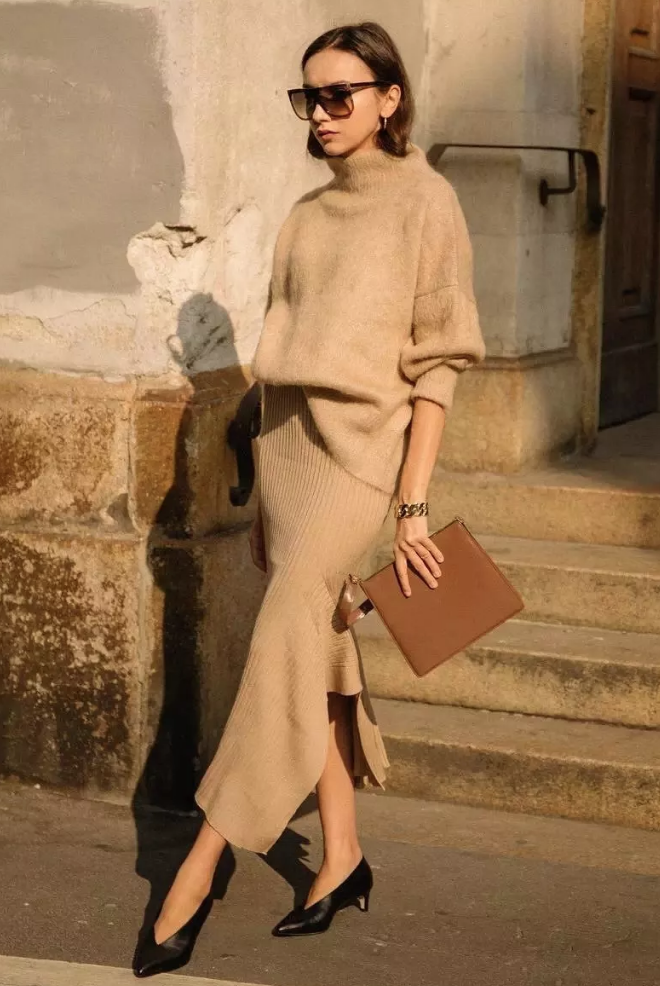 6 cách mix áo len và váy được hội sành mặc chăm áp dụng nhất mùa lạnh-14