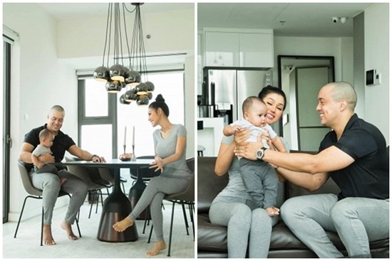 Đinh Phương Ánh khoe quý tử bụ bẫm, đáng yêu, vô tình hé lộ không gian đang sống cùng chồng Tây