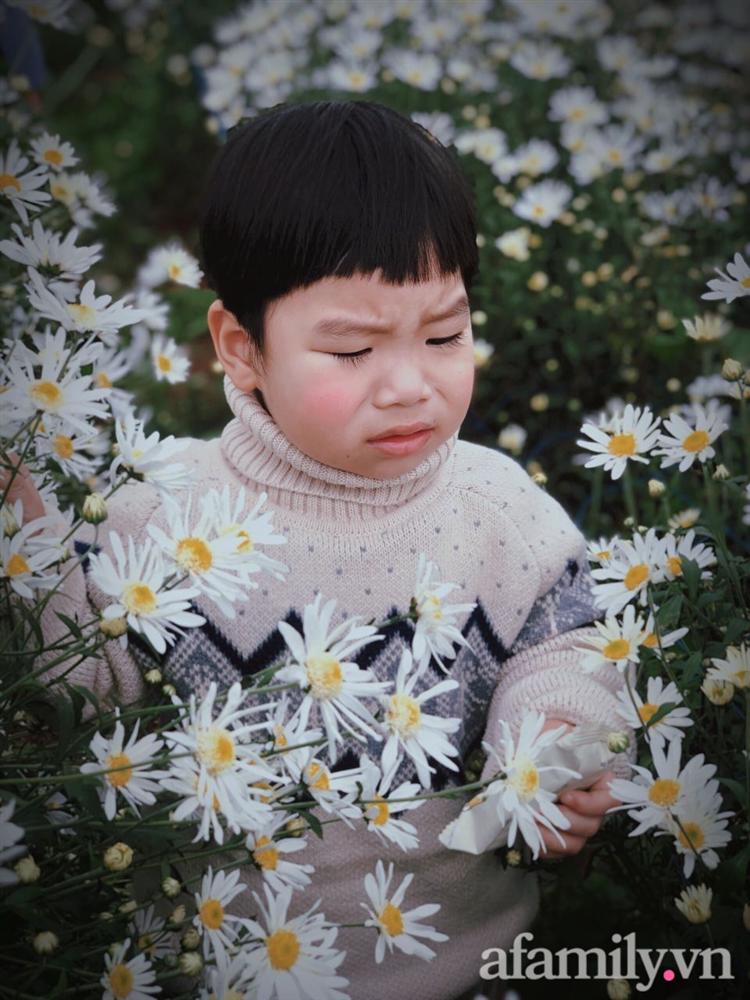 Chẳng thích cúc họa mi mà phải đi chụp ảnh, bé trai khóc mếu chán chê rồi biểu cảm đúng kiểu: Con tạo dáng đây, vừa lòng mẹ chưa?-3