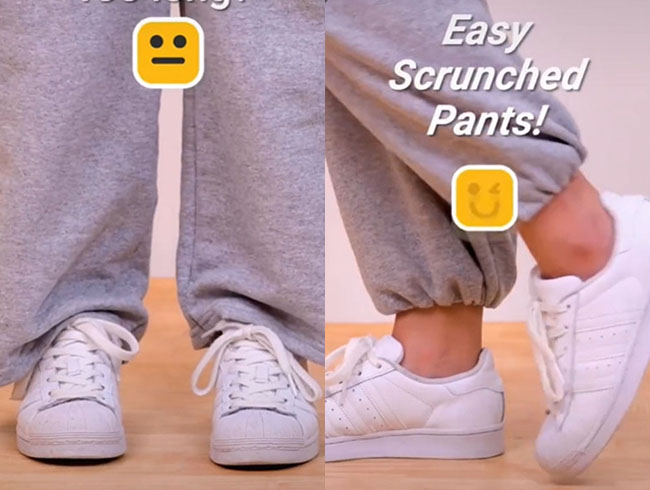 Mất chưa đến 1 phút và đơn giản chưa từng thấy: Biến quần ống dài quá khổ thành quần ống chun kiểu alibaba chất chơi-1