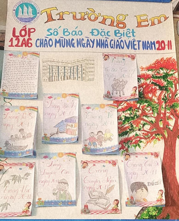 Học trò cấp 3 giờ siêu quá: Báo tường xịn sò như họa sĩ vẽ, càng nhìn càng thích mê-6