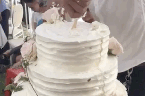 Tưởng cô dâu chú rể chơi lớn làm bánh kem 5 tầng, tới đoạn cắt bánh ai nấy đều ngã ngửa vì sự thật 