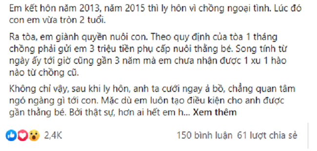 Vợ cũ tái hôn, chồng tuyên bố: Không để thằng nào nuôi con thay tôi nhưng tình huống không ngờ phía sau lại khiến anh đứng hình-1