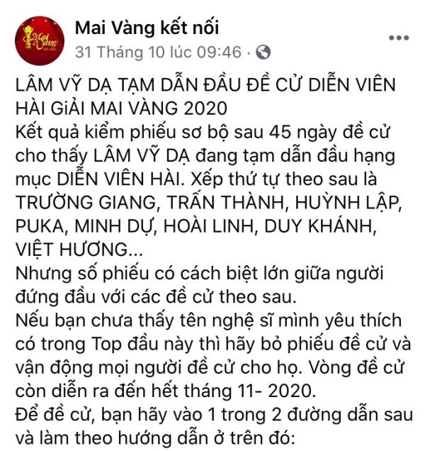 Lâm Vỹ Dạ bị anti-fans thả phẫn nộ sau khi dẫn đầu đề cử tại Mai Vàng-1