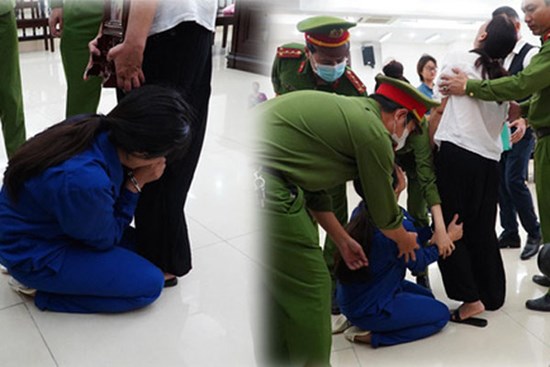 Nữ bị cáo bạo hành con 3 tuổi đến chết quỳ sụp xuống đất, cầu mong mẹ xin giảm án cho chồng: 