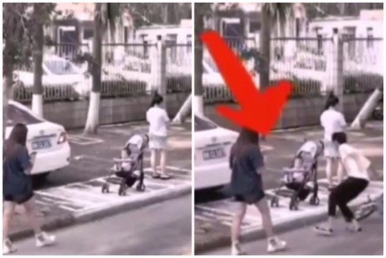 Để con ngồi trên xe đẩy trên vỉa hè rồi ung dung lướt điện thoại, mẹ không ngờ