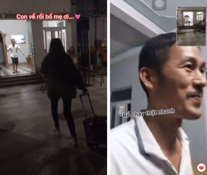 Cô gái về nhà không báo trước và khoảnh khắc người bố chạy ra mừng, ôm chặt lấy con gây xúc động trên mạng xã hội-2