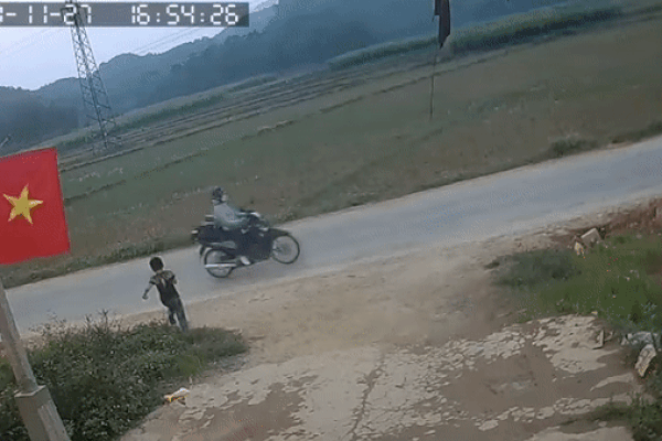 Clip: Kinh hãi khoảnh khắc bé trai mải chơi chạy băng qua đường, đúng lúc chiếc ô tô chồm tới với tốc độ cao