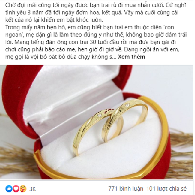 Đi chọn nhẫn cưới, chồng tương lai tuyên bố: Anh chỉ chiều em nốt lần này và phản ứng cứng không tin nổi của cô bạn gái-1