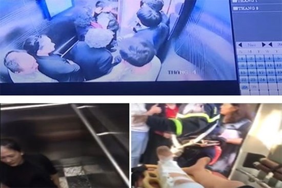 Video: Thang máy chung cư rơi, nhiều người Hà Nội bị thương