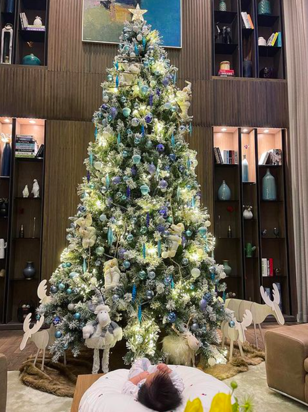 Mùa Giáng sinh của con gái Cường Đô La - Đàm Thu Trang: Chill sương sương dưới cây thông khủng trong biệt thự triệu đô!-1