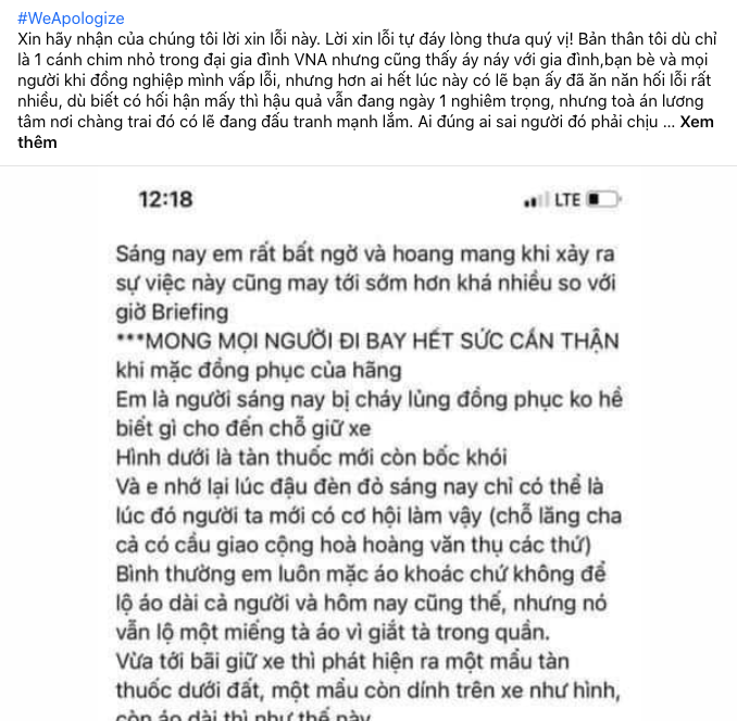 Tiếp viên hàng không Vietnam Airlines đồng loạt treo hashtag #WeApologize thay mặt đồng nghiệp xin lỗi cộng đồng, mong được đối xử văn minh-6