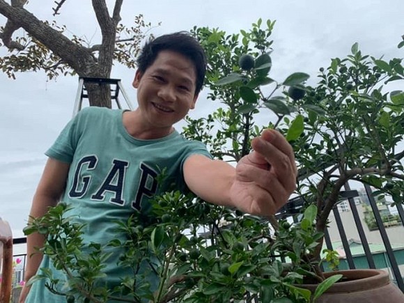 Khu vườn nhỏ xanh mướt, sai trĩu quả trên sân thượng của Ông hoàng nhạc đỏ Trọng Tấn-12