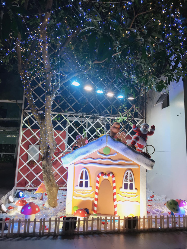 Trường con nhà giàu ĐH Thăng Long lại trang trí Giáng sinh đẹp mê hồn, đố trường nào làm lại-6