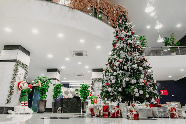 Trường con nhà giàu ĐH Thăng Long lại trang trí Giáng sinh đẹp mê hồn, đố trường nào làm lại-2