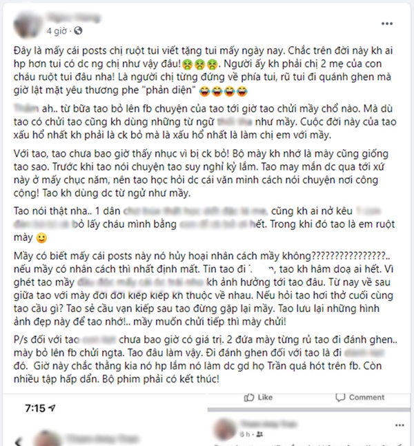 Vụ cháu gái cướp chồng dì ruột: Khó hiểu khi những người dì khác lại công khai bênh cháu-1