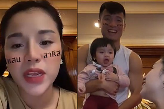 Vợ tranh thủ livestream, Bùi Tiến Dũng bình luận một câu khiến tất cả bật cười: 