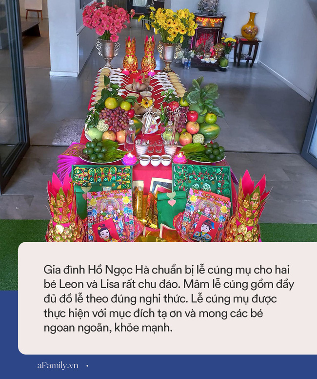 Gia đình Hồ Ngọc Hà - Khắc Việt - Dương Khắc Linh cúng mụ cho con sinh đôi: Mỗi nhà một kiểu nhưng nhà nào cũng cầu kỳ, hoành tráng-3