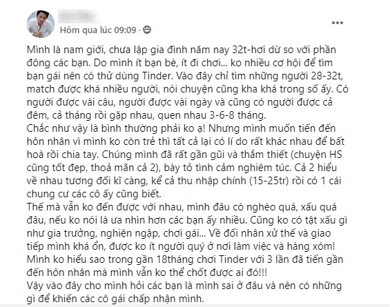 Chàng trai 32 tuổi than thở mình đẹp trai như diễn viên, lương 20 triệu, có chung cư riêng, sao tìm vợ khó thế, dân mạng liền chỉ tường tận lý do mãi ế của chàng-1