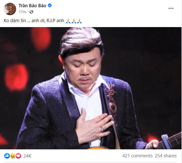 Cả showbiz Việt bàng hoàng khi hay tin NS Chí Tài qua đời: Đông Nhi lặng người, Ngô Kiến Huy, Noo Phước Thịnh đau buồn gửi lời tiễn biệt-1