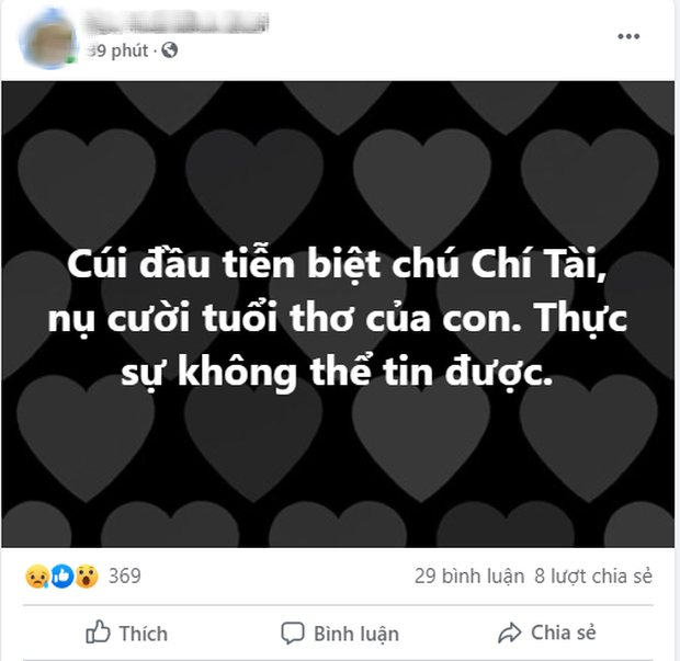 MXH Việt bàng hoàng trước sự ra đi của danh hài Chí Tài: Cúi đầu tiễn biệt chú, nụ cười tuổi thơ của con!-1