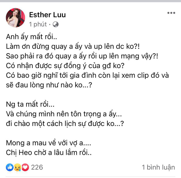 Hari Won bức xúc vì hình ảnh thi hài của cố nghệ sĩ Chí Tài tràn lan trên MXH: Có biết người nhà xem sẽ đau lòng thế nào không?”-1