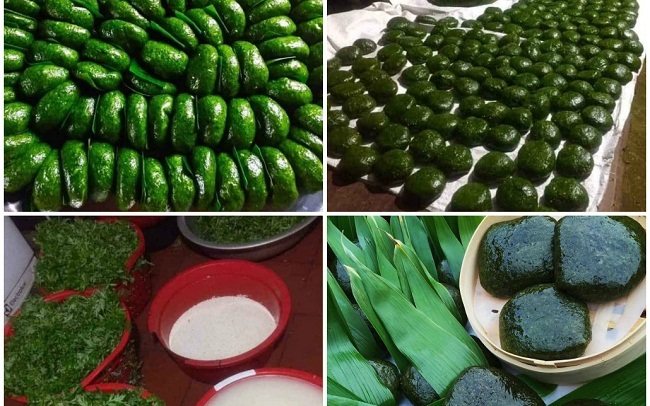 Loại bánh lạ màu xanh đặc sản miền núi hút khách Hà thành-4