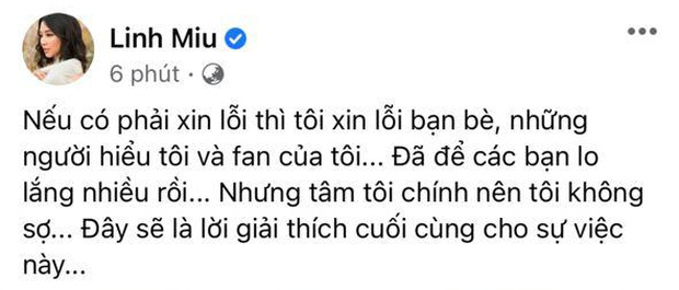 Linh Miu lên tiếng sau status chia buồn NS Chí Tài kiểu khó hiểu: Tâm tôi chính, tôi không sợ-1