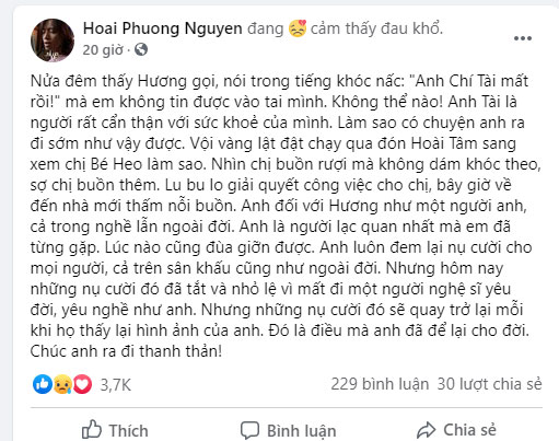 Chồng Việt Hương hé lộ tình trạng hiện tại của bà xã Chí Tài, không ai dám khơi sâu thêm nỗi đau-1