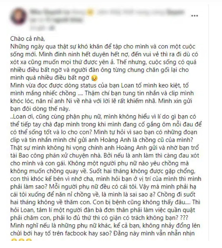 Vợ cũ Việt Kiều của diễn viên Hoàng Anh viết tâm thư gửi bạn gái của chồng: Phải hạ cái tôi xuống để năn nỉ chồng về, là mình sai sao?-2