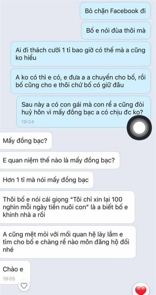 Chồng sắp cưới đòi huỷ hôn vì bố vợ nói Tôi xin lại 100 nghìn mỗi ngày tiền nuôi con”-2