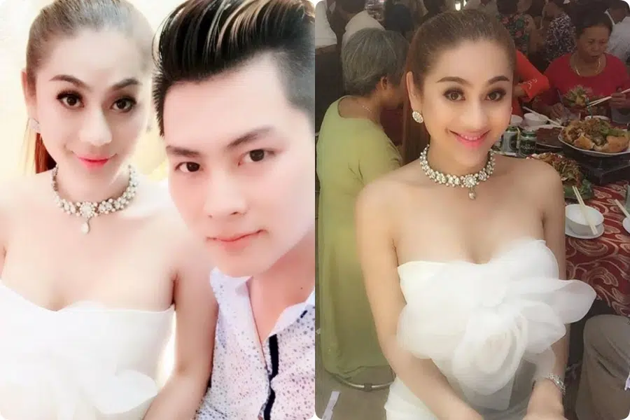 Đi đám cưới tình cũ Quý Bình, Lâm Khánh Chi thay tới 2 bộ váy cắt khoét hiểm hóc-4
