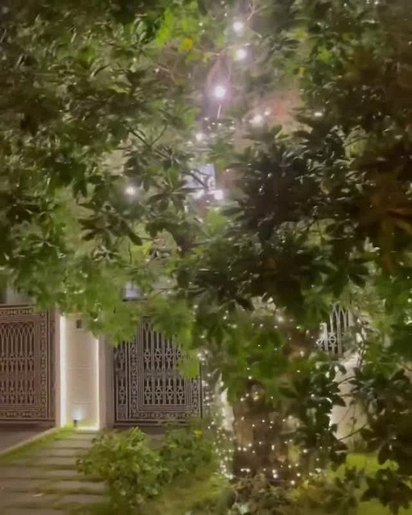 Không gian lung linh, ngập tràn ánh sáng bên ngoài biệt thự của vợ chồng Bảo Thy vào dịp Noel-6