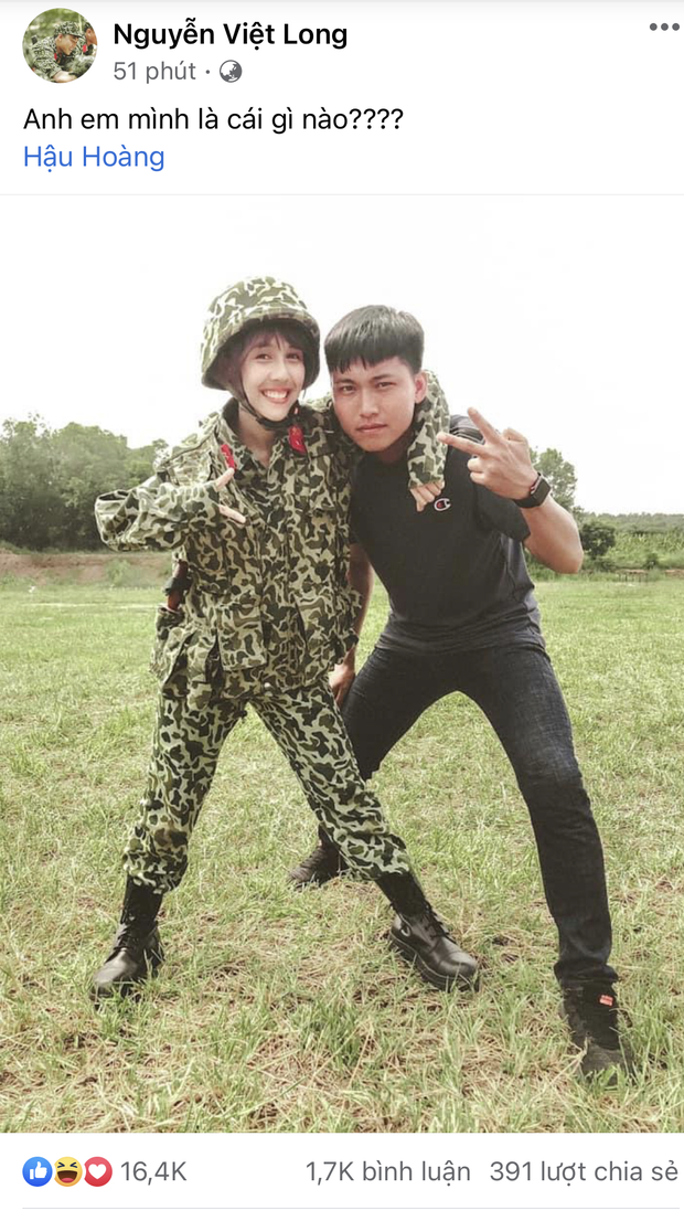 Mũi trưởng Long đăng ảnh Hậu Hoàng choàng vai và hỏi thẳng mình là cái gì nào nhưng lại vội xoá đi-1