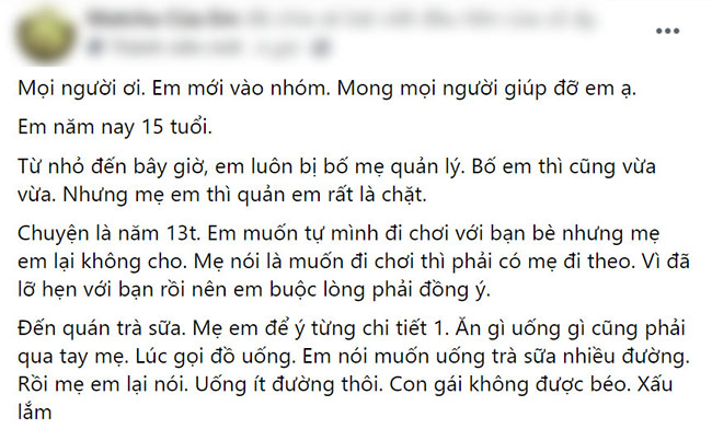 Đi chơi với bạn bè, mẹ theo sau tới tận bàn uống nước, cô bé 15 tuổi bất lực cầu cứu vì bị kìm kẹp, thực sự là bất hạnh hay ngược lại?-1