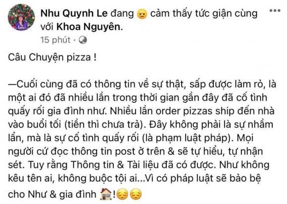 Vợ cũ Hoàng Anh chia sẻ câu chuyện đặt bánh pizza gây rối khiến cư dân mạng phẫn nộ-2