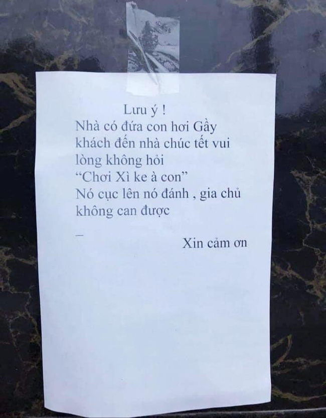 Tấm bảng lưu ý dành cho khách đến chúc Tết bỗng dưng nổi tiếng trên mạng xã hội khiến dân mạng hào hứng muốn check-in theo phong trào Tết văn minh-4