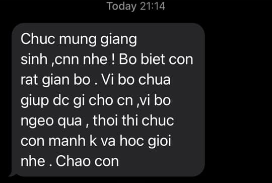Xúc động câu chuyện bố lần đầu nhắn tin chúc Giáng sinh con gái sau 23 năm chia ly không lời từ biệt-1