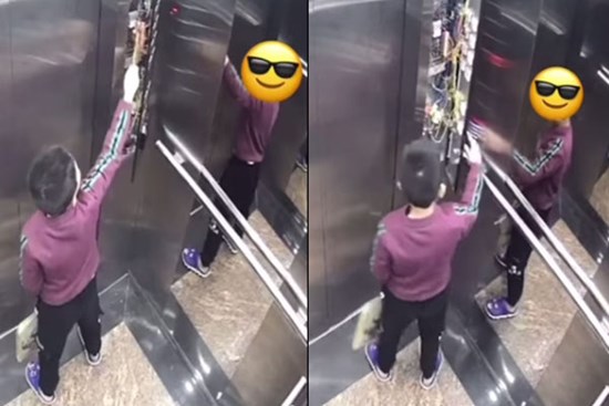 Cậu bé tiểu học bị camera ghi lại hành động nguy hiểm trong thang máy, dân tình xem xong phẫn nộ: Con nhà nào mời về dạy lại gấp