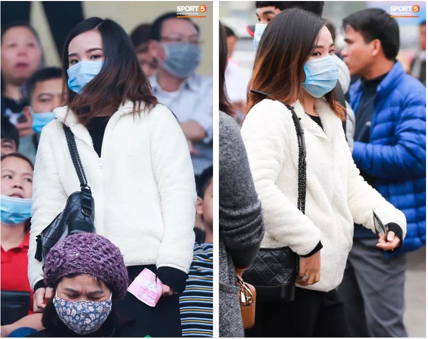 Viên Minh lần đầu tới sân cổ vũ Công Phượng sau khi làm đám cưới-2