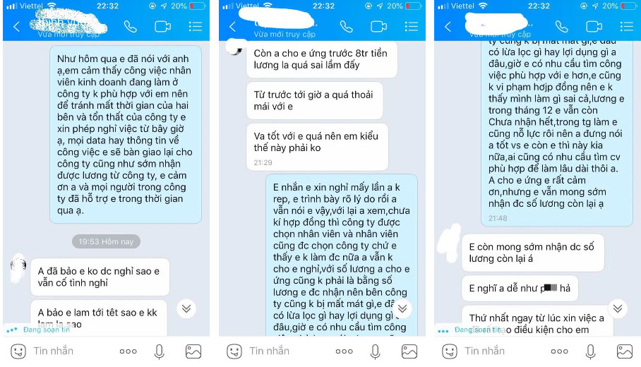 Xin nghỉ việc thời điểm trước Tết, cô nàng sale bị sếp dằn mặt, đòi lương ứng trước và màn miệt thị nhân viên khiến ai nấy sốc óc-2
