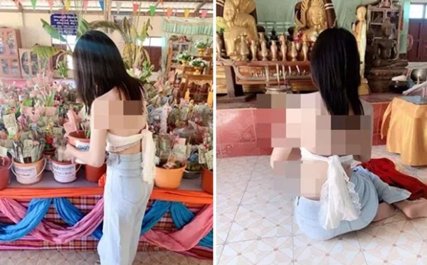 Đi lễ chùa, cô gái trẻ ăn mặc phản cảm khiến dân tình nóng mắt nhưng lời giải thích đưa ra mới sốc tận óc-1