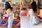 Nhóm phụ nữ mặc đồ hở, tạo dáng chụp ảnh ở chùa Linh Quy Pháp Ấn-3